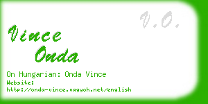 vince onda business card